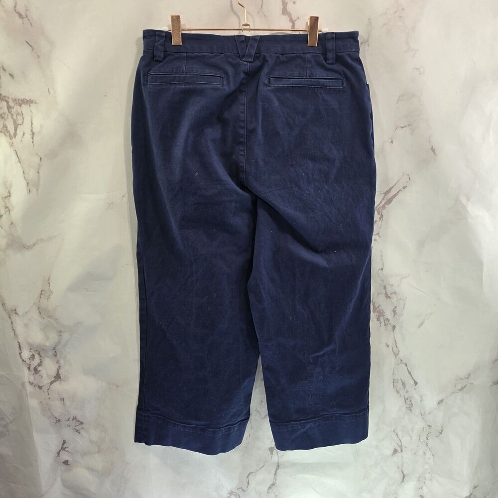 Duluth Pants Womens 10 Navy Workday Warrior High Rise Wide Leg Crop Stretch